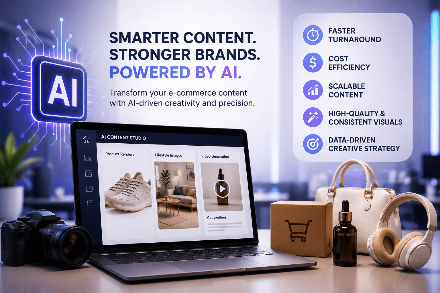 Benefits of Using AI Content Production Studios for E-Commerce Brands
